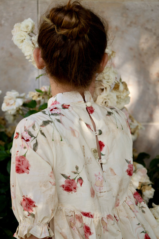The Madeleine Dress-Ivory Bloom