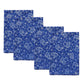Batik Cloth Napkin Set of Four, Boulder, Hand Dyed, 100% Cotton, Blue, White