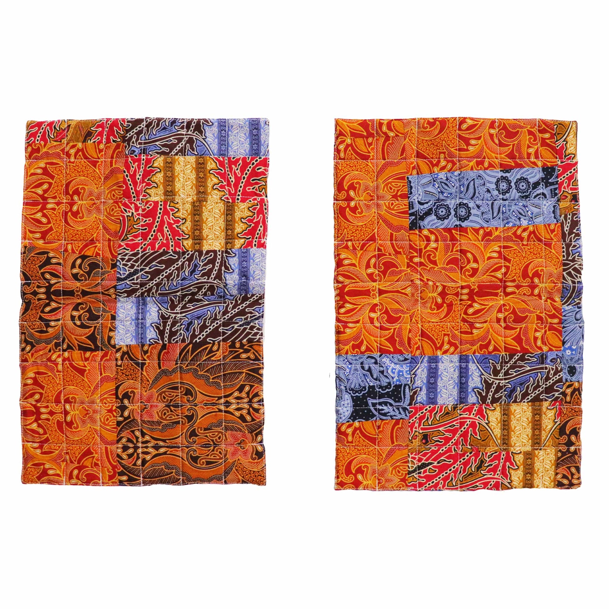 Quilted Printed Batik Placemat Set, Patchwork Edition (Set of 2)