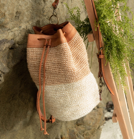 [WS] Transito Woven Mini Backpack | Natural-White
