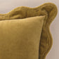 Scallop Velvet Pillow Cover, Mustard