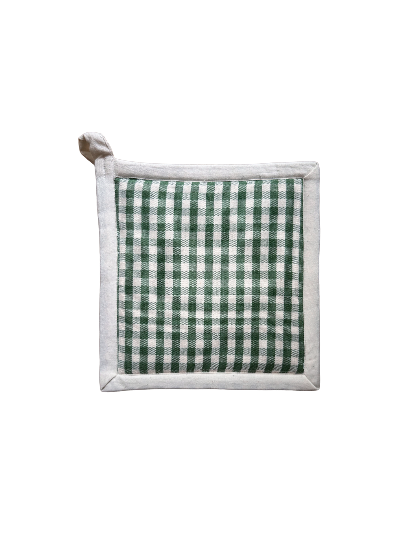Olive Gingham Pot Holder