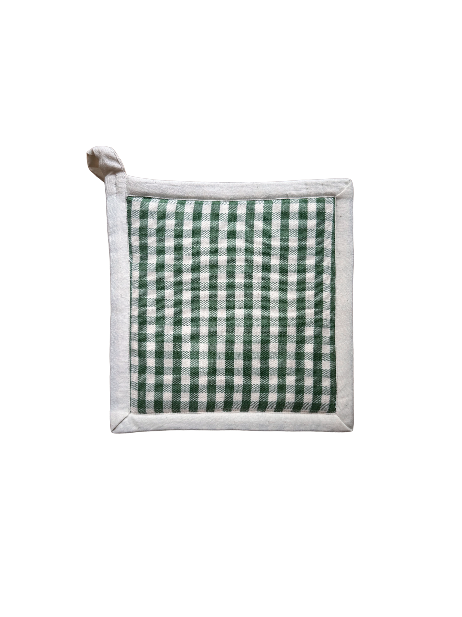 Olive Gingham Pot Holder