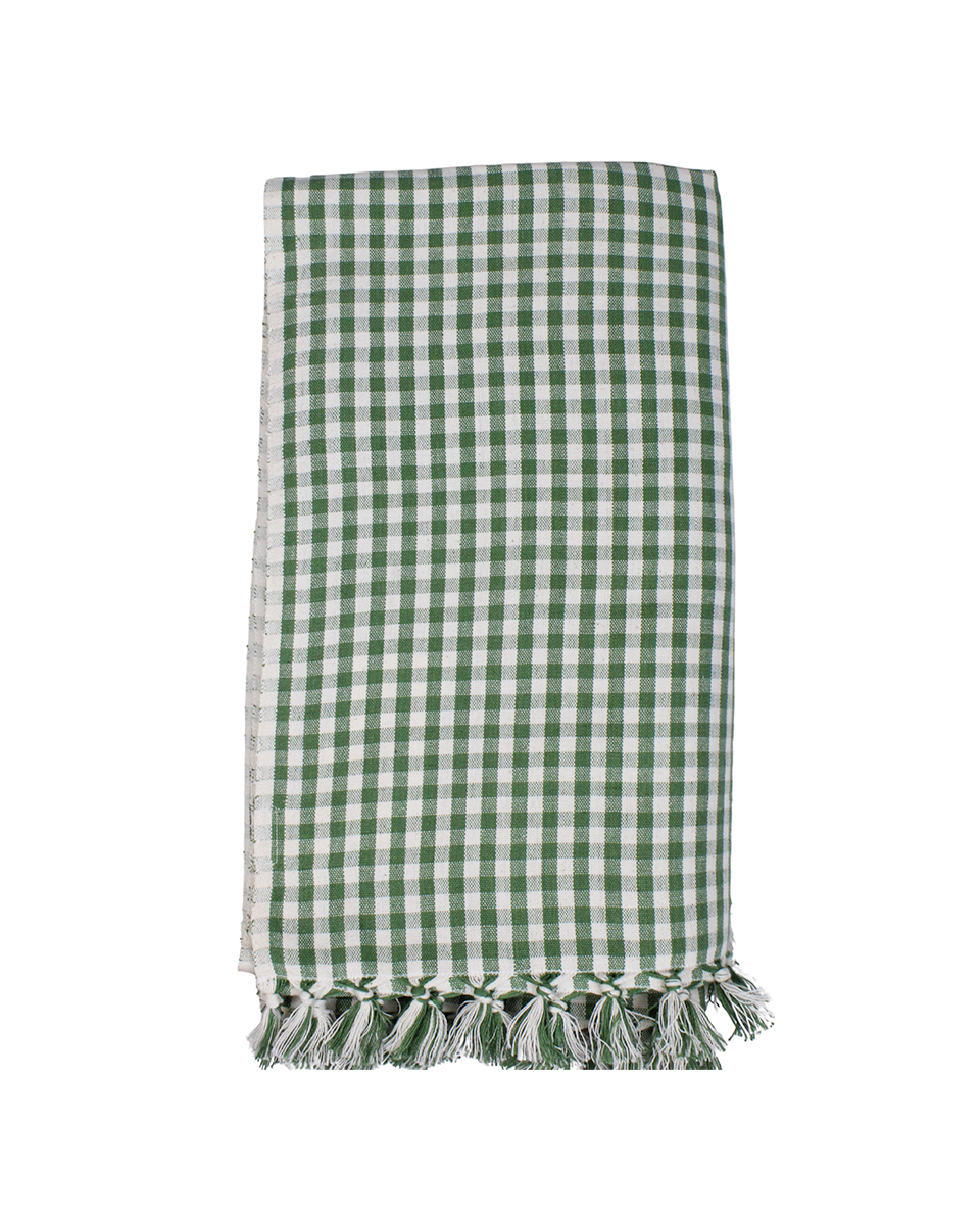 Olive Gingham Tablecloth