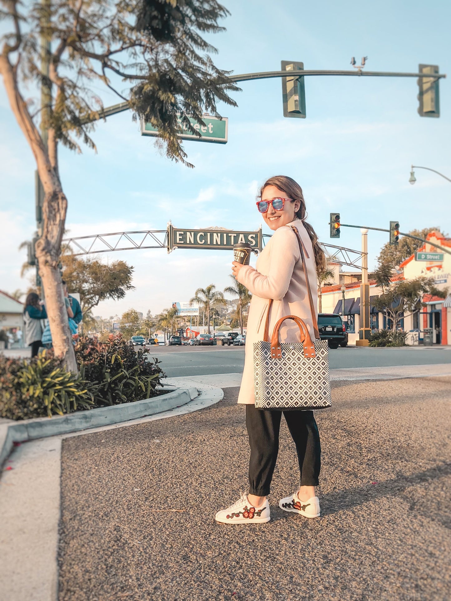 Panda Large Woven Crossbody Bag