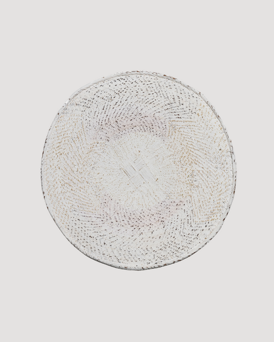 Statement White Washed African Wall Decor Basket