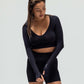 THE V-NECK LONG SLEEVE CROP TOP