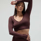 THE V-NECK LONG SLEEVE CROP TOP