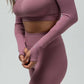 THE V-NECK LONG SLEEVE CROP TOP