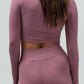 THE V-NECK LONG SLEEVE CROP TOP