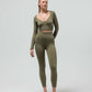 THE V-NECK LONG SLEEVE CROP TOP