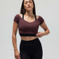 RIBBED CAP SLEEVE CROP TOP