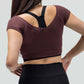 RIBBED CAP SLEEVE CROP TOP