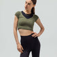RIBBED CAP SLEEVE CROP TOP