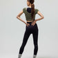 RIBBED CAP SLEEVE CROP TOP