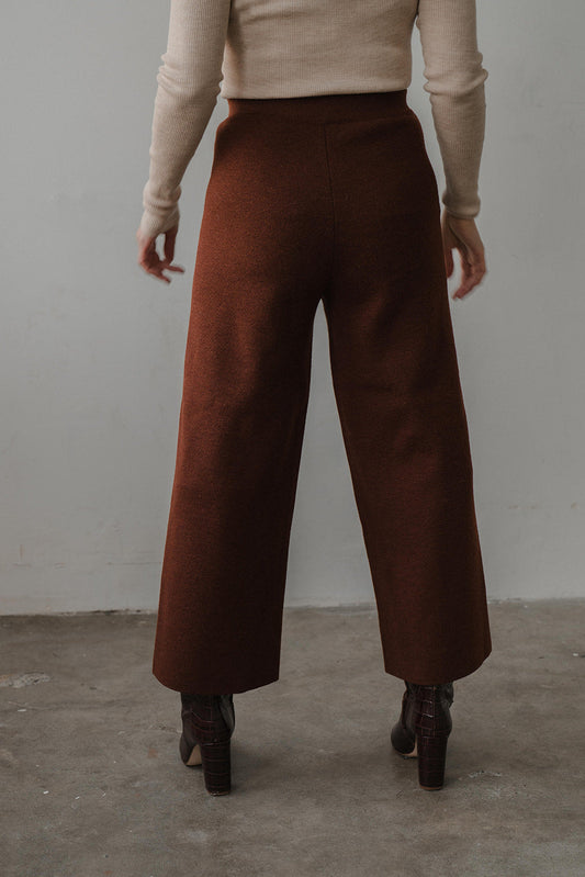 WIDE LEG TROUSERS - UMBER