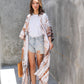 Sara Hand Dyed Kimono in White/Brown Multi