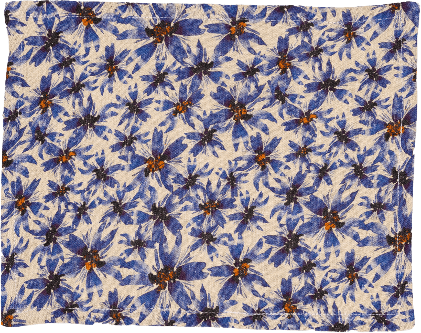 6 Organic Linen Placemats in Blue Harem