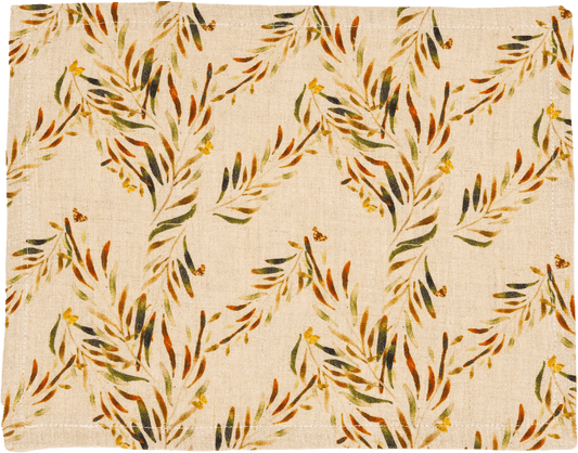 6 Organic Linen Placemats in Red Palm