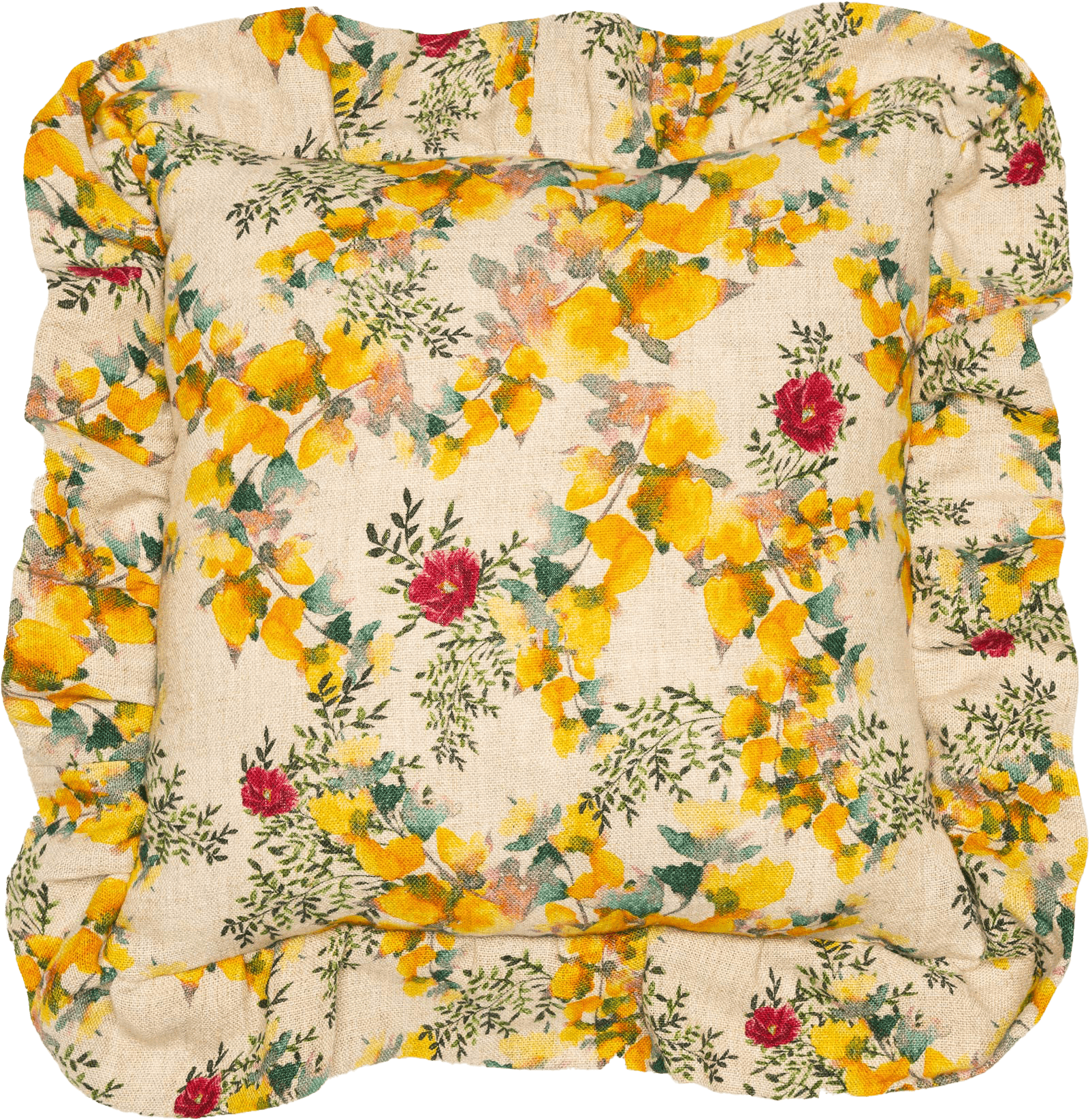 Organic Linen Ruffled Pillow Cover in Saint Valentine