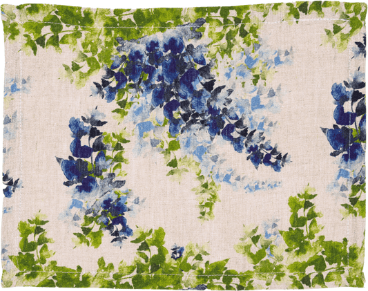 6 Organic Linen Placemats in Wisteria Lane