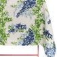 Organic Linen Tablecloth in Blue and Green Wisteria Print