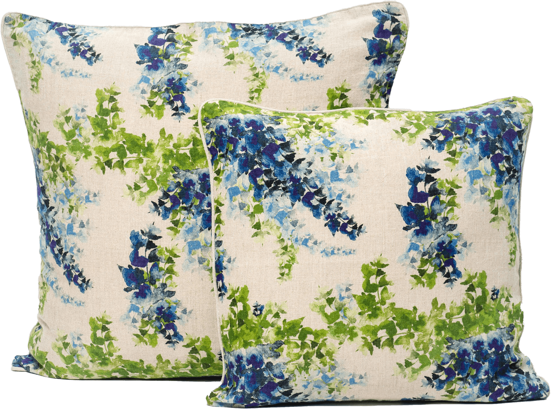 Organic Linen Pillow Cover in Wisteria Lane