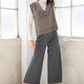 WIDE LEG TROUSERS - SHADOW GREY HEATHER