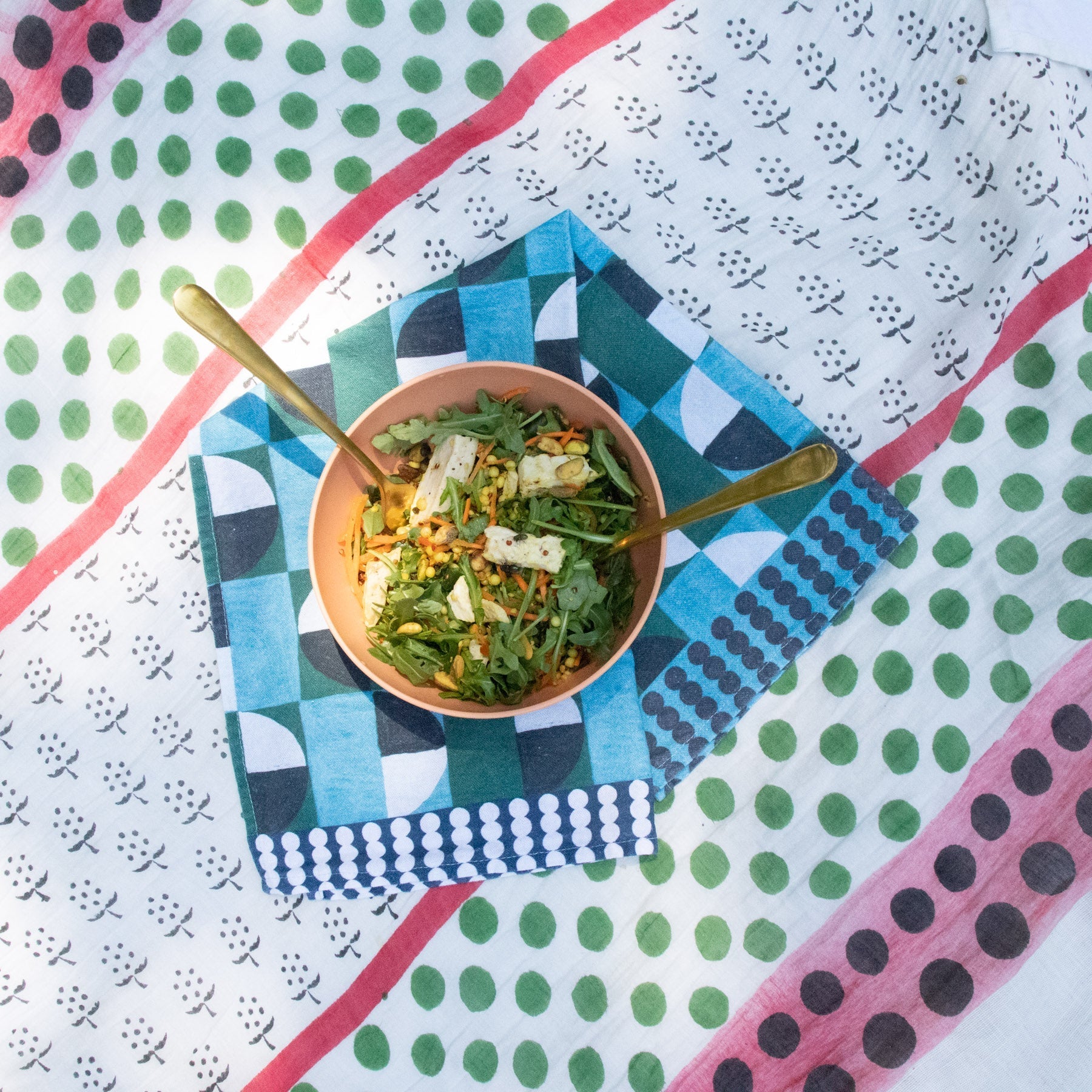 Pop Checkers Organic Tea Towels