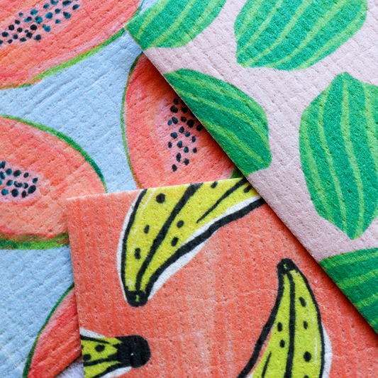 Swedish Dishcloth in Fruit Print, 3-pack