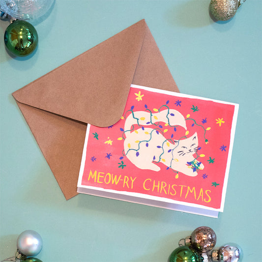 Cat Holiday Cards 12- pack
