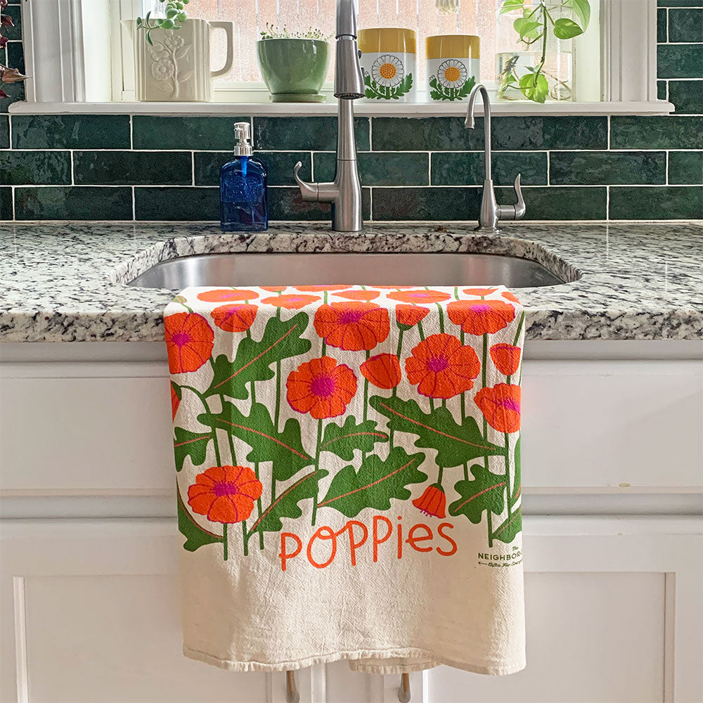 Poppy Dish Towel + Sponge Cloth Gift Set