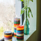 Memphis Stripe Painted Candles
