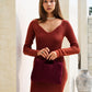 Wendy Top Handle Knit Clutch in Burgundy
