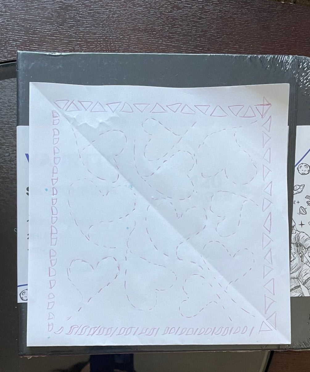 Full Hand Drawn Batik Tulis Bandana Authentic, 100% Soft Cotton, Pink Heart, Mother's Day Gift