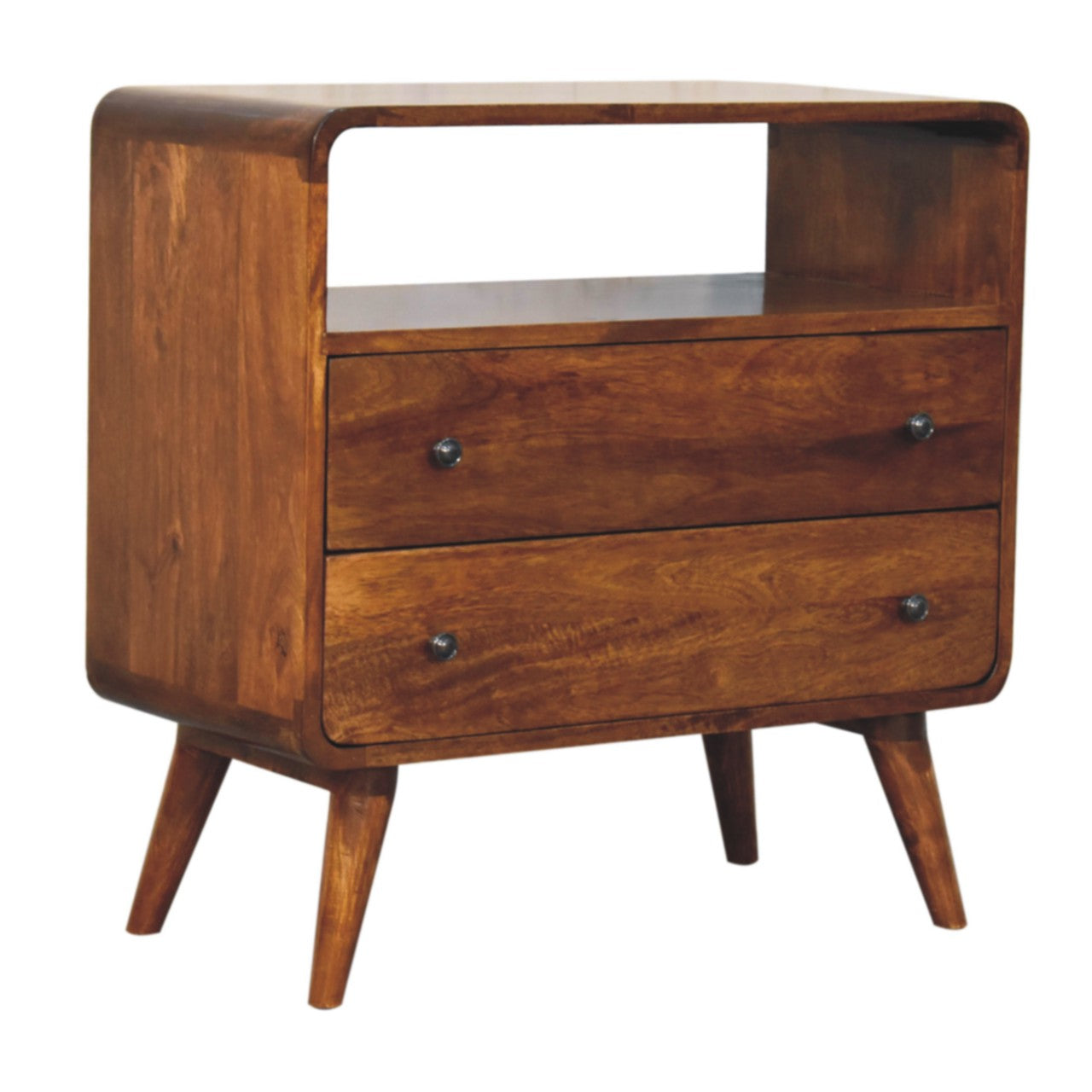 Solid Wood Curved Nordic Charm Console