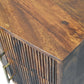 Solid Wood Harper Ribbed Chestnut Bedside 2 Drawers Brown