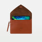 Envelope Clutch in Vegetable tanned calfskin and Suede Leather