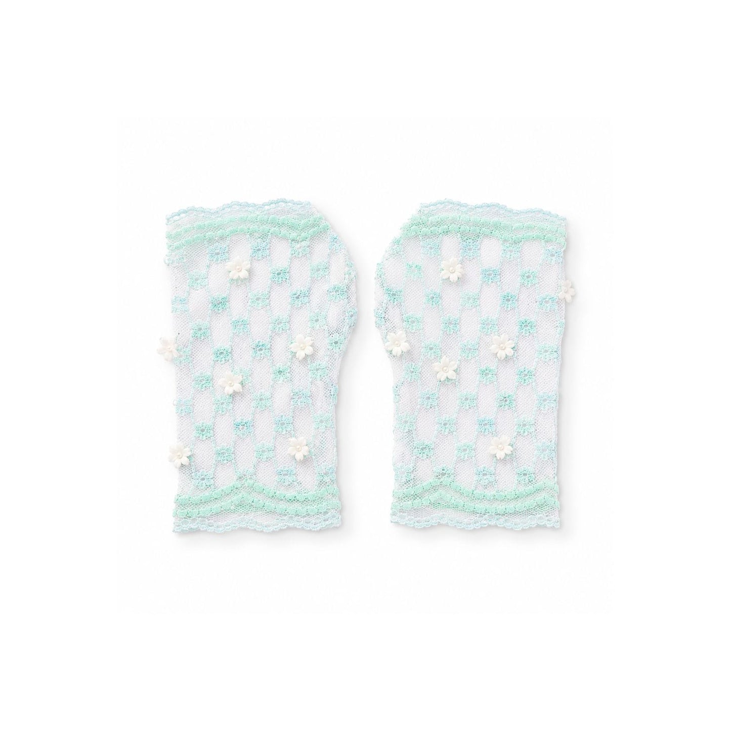 Pastel Floral lace gloves