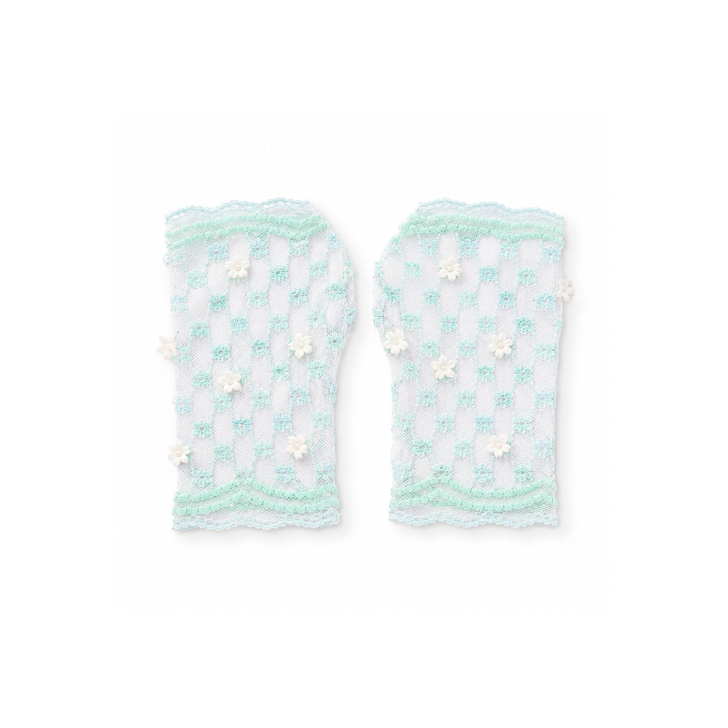 Pastel Floral lace gloves