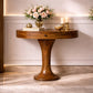 Solid Wood Amber Pedestal Console Table