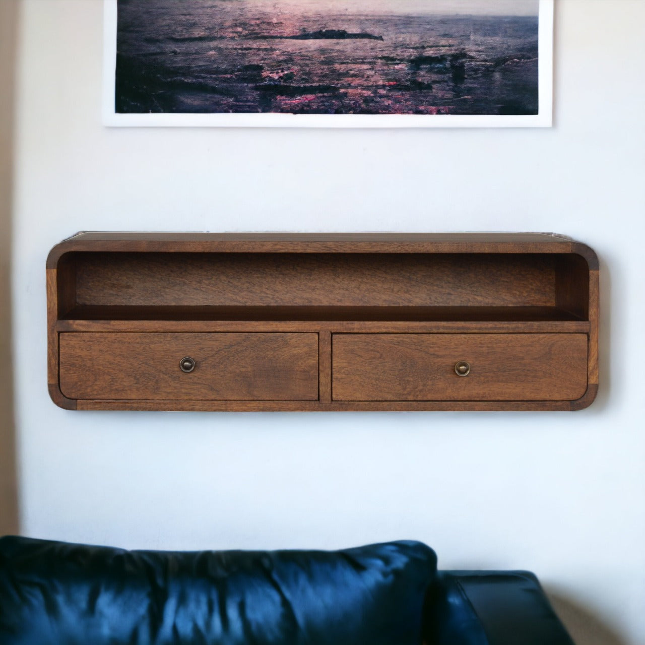 Solid Wood Floating Console
