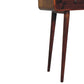 Solid Wood Chestnut Curved Hallway Table