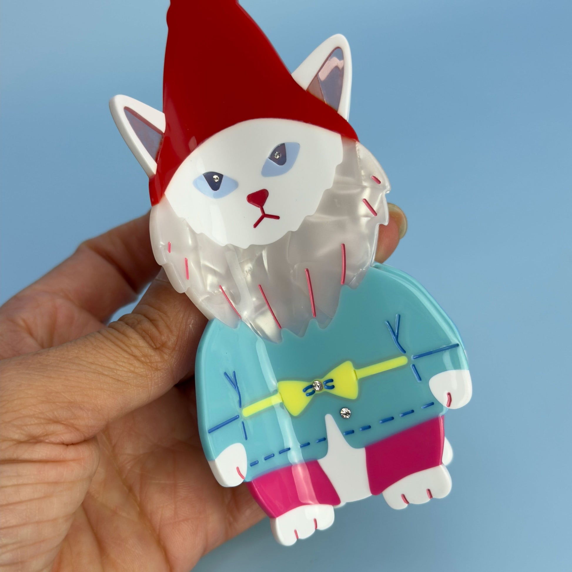Cat Garden Gnome Hair Claw