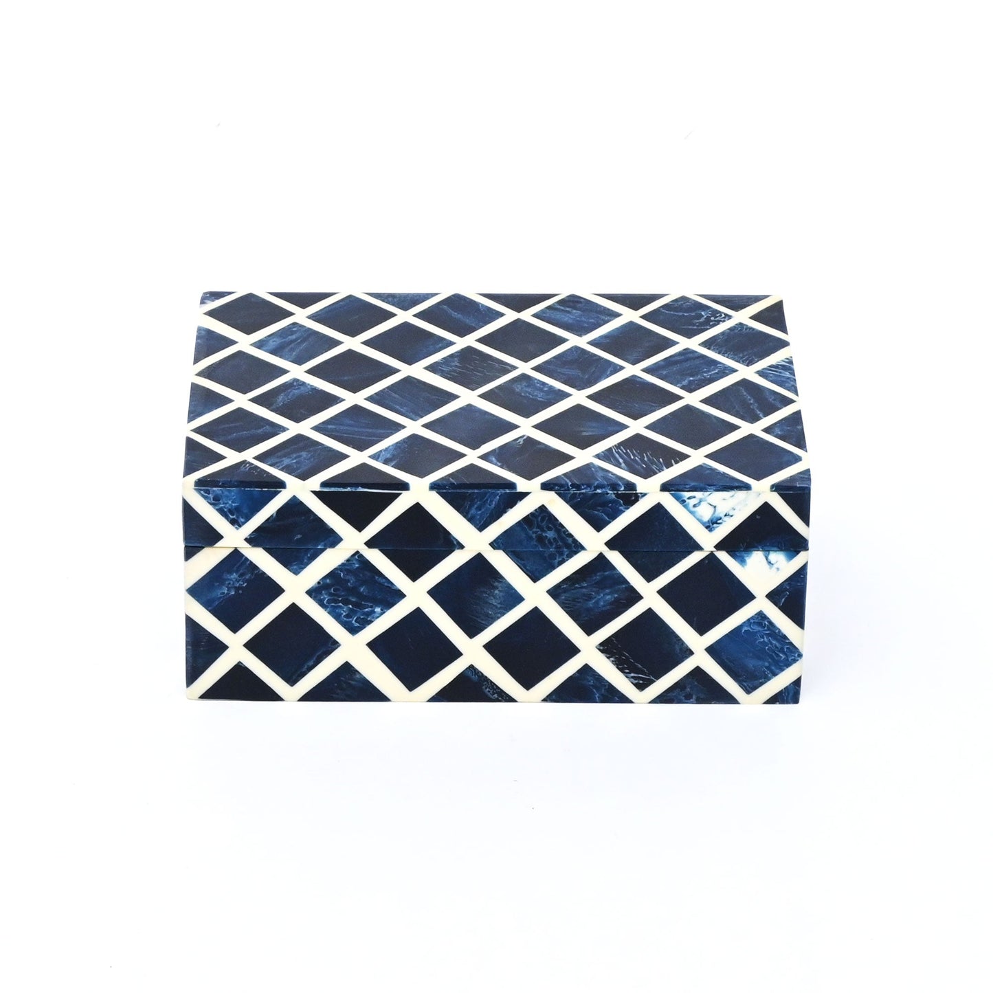 Decorative Box | Resin & Wood | Diamond Pattern Box