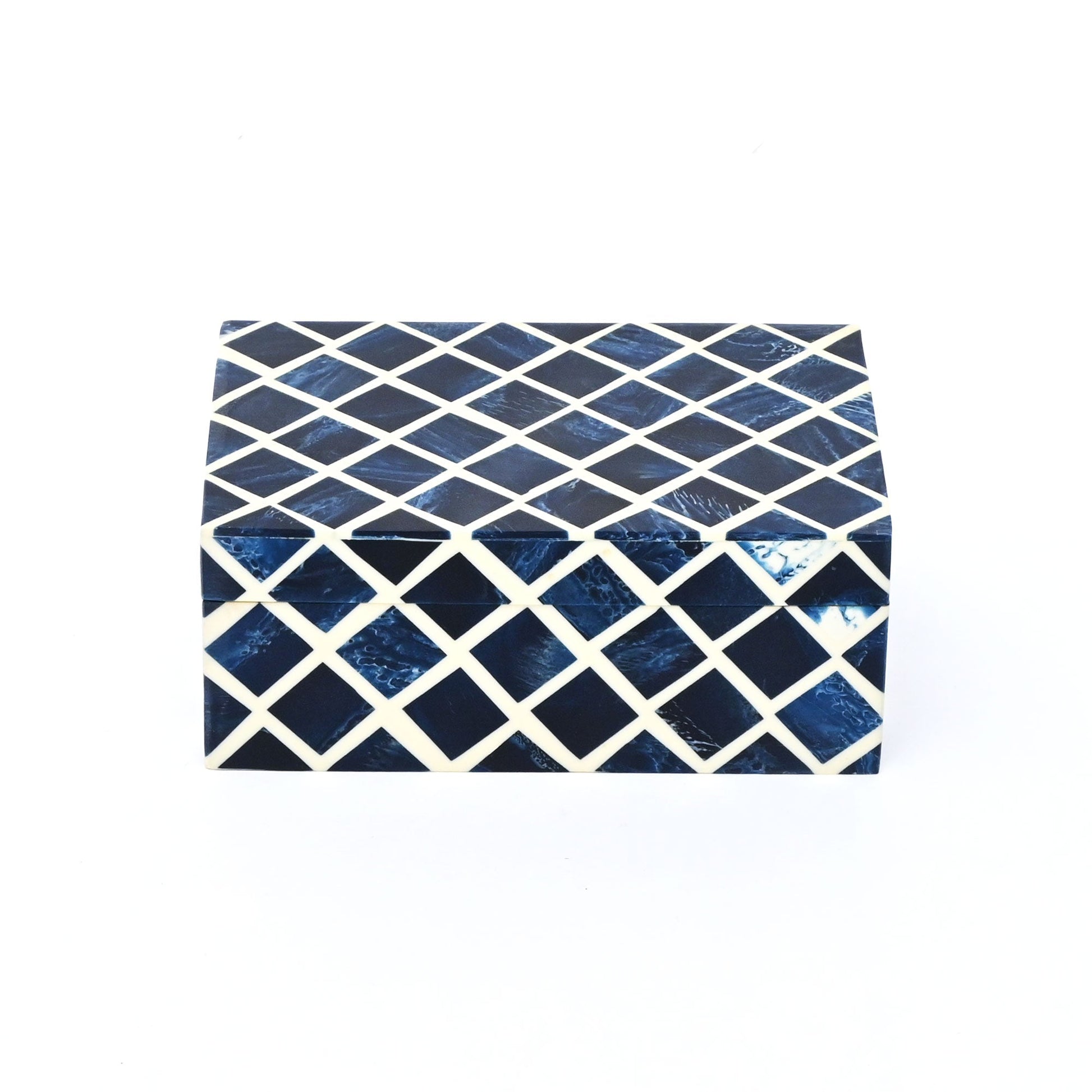 Decorative Box | Resin & Wood | Diamond Pattern Box