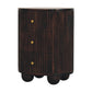 Solid Wood Curved Fluted 3-Drawer Drum Chest