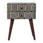 Solid Wood Honey Caramel Edessa Bone Inlay Bedside Table