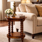 Solid Wood Spindle Round Side Table