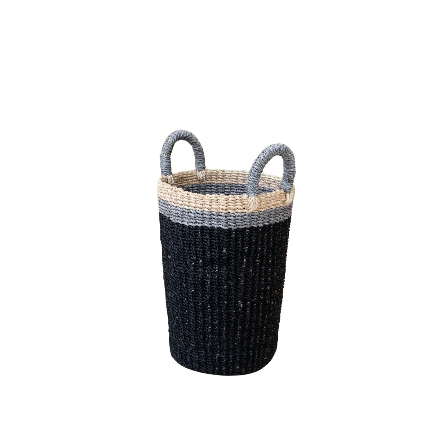 Black Woven Basket Vase